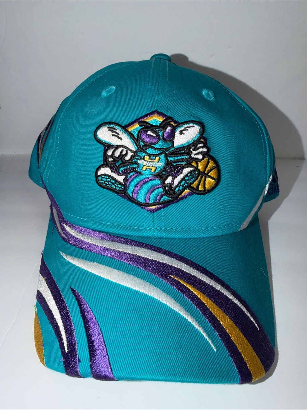 adidas that NBA Hornets Basketball Hat with Purple and Gold Accents